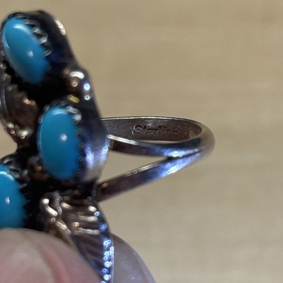 5.1g Sterling Silver Turquoise Ring Size 5.5 - Picture 8 of 8
